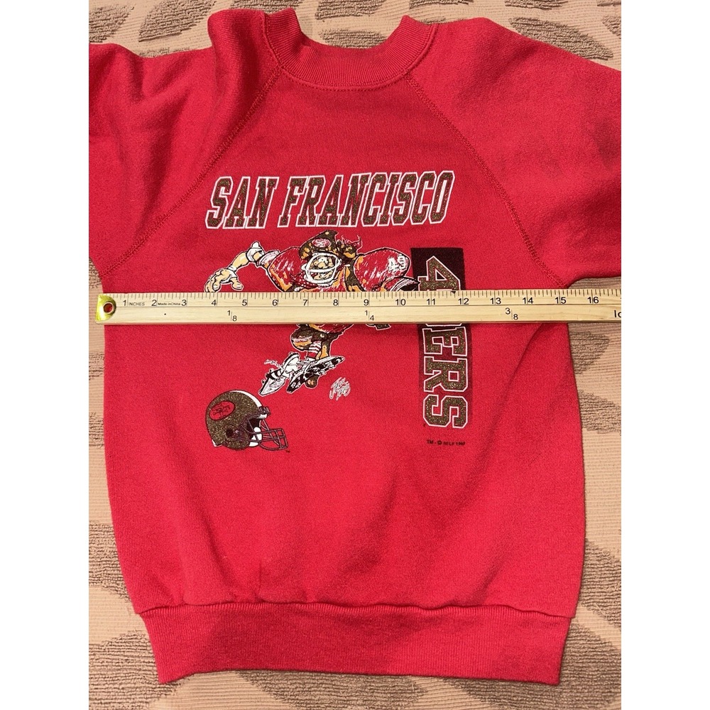 Vtg 1990's San Francisco 49ers Sweatshirt L Jack Davis‎ Graphic Cartoon YOUTH - Picture 6 of 7